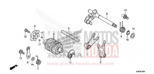 BARILLET DE SELECTION CRF125FE de 2014